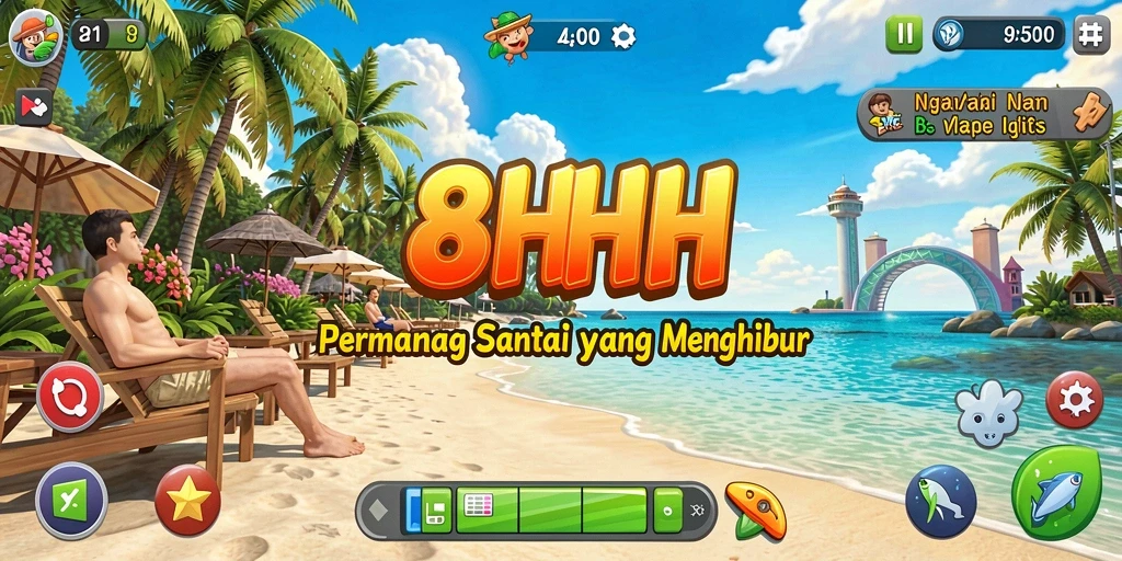 Screenshot menunjukkan karakter lucu dalam gameplay 8HHH.