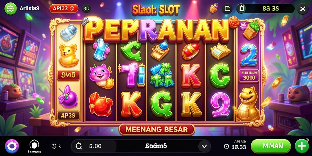 Tampilan gameplay Slot API33 yang menarik dan penuh warna.