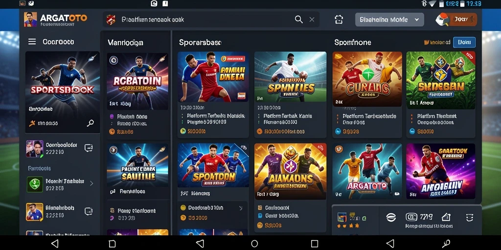 Screenshot utama ARGATOTO menampilkan tampilan taruhan olahraga yang menarik.
