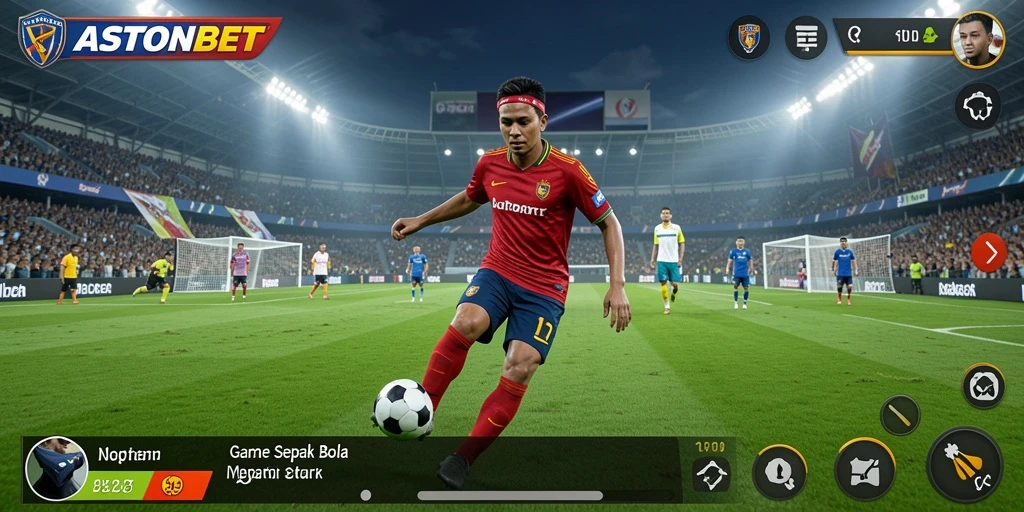 Tampilan gameplay ASTONBET yang seru dalam dunia sepak bola.