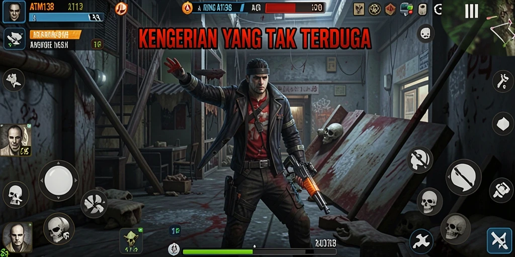 Screenshot menampilkan suasana menegangkan dalam gameplay ATM138 yang menghantui.