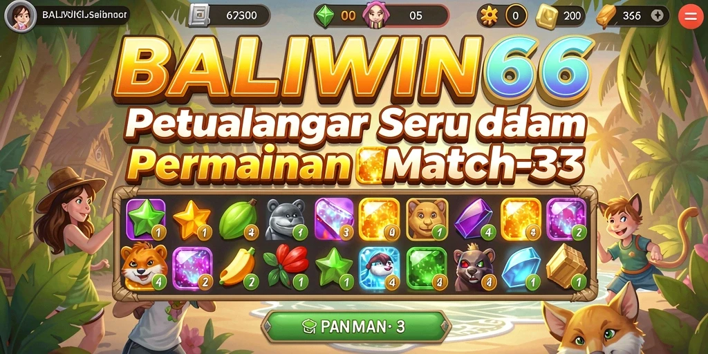 Tampilan seru gameplay BALIWIN66 dengan tantangan Match-3 yang menarik.