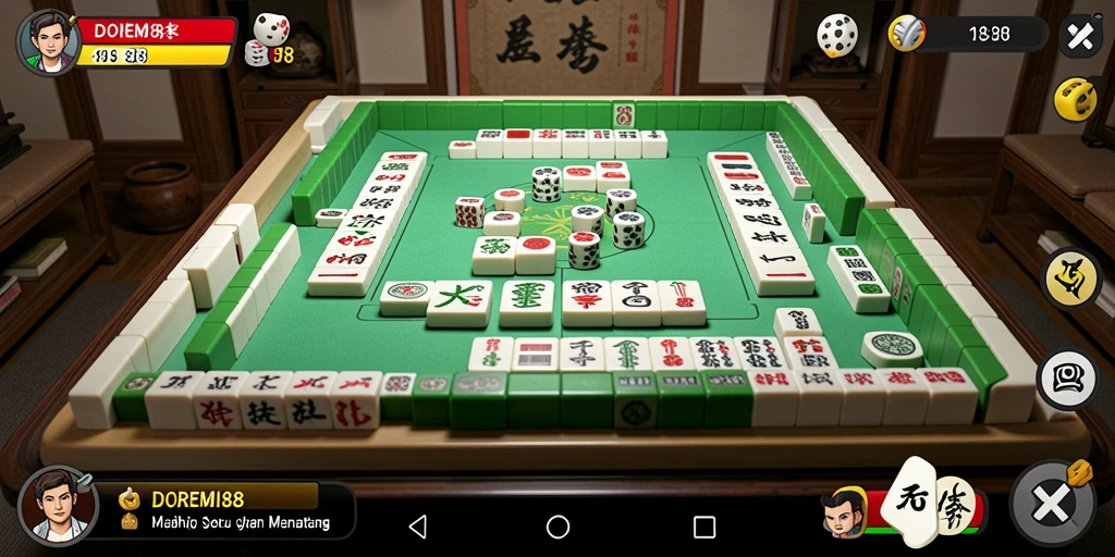 Tampilan menarik menampilkan gameplay Mahjong yang menantang di DOREMI88.
