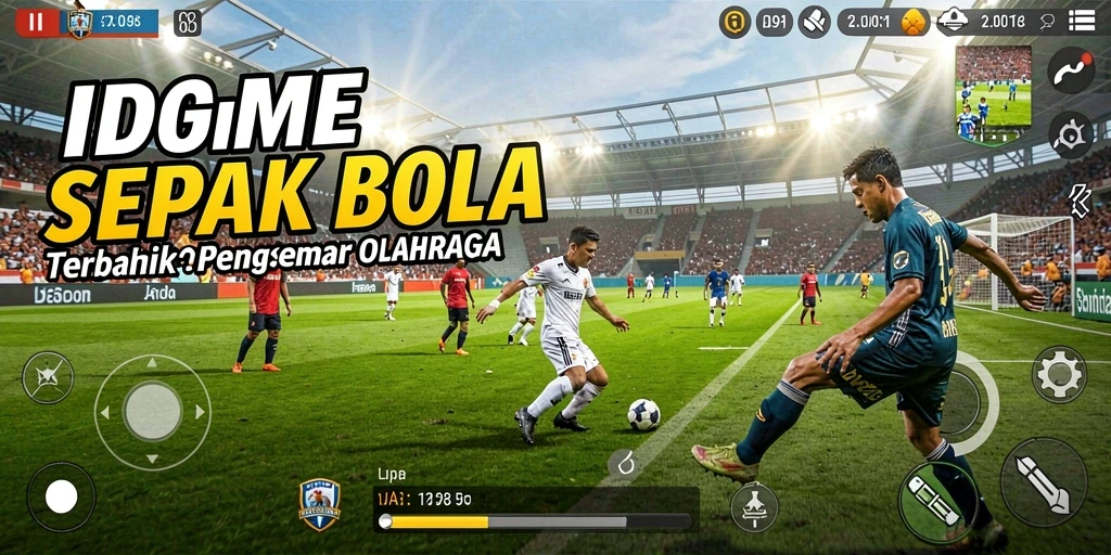 Tampilan gameplay ID098 yang mendebarkan dalam pertandingan sepak bola.