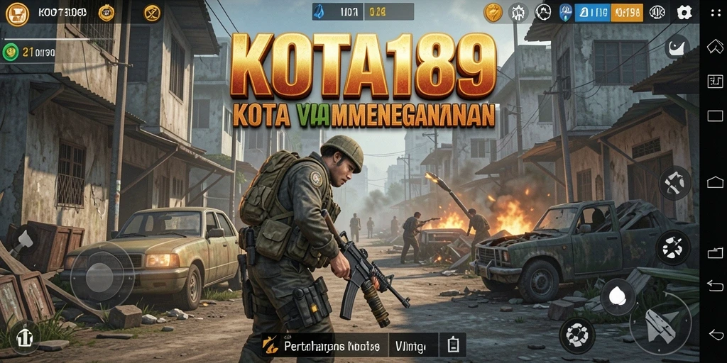 Tampilan gameplay menegangkan di KOTA189 dengan berbagai menara dan musuh.