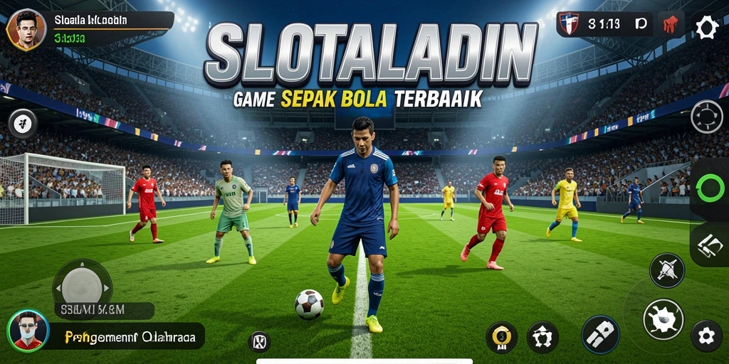 Tampilan gameplay menarik dari SLOTALADIN dengan aksi sepak bola intens.
