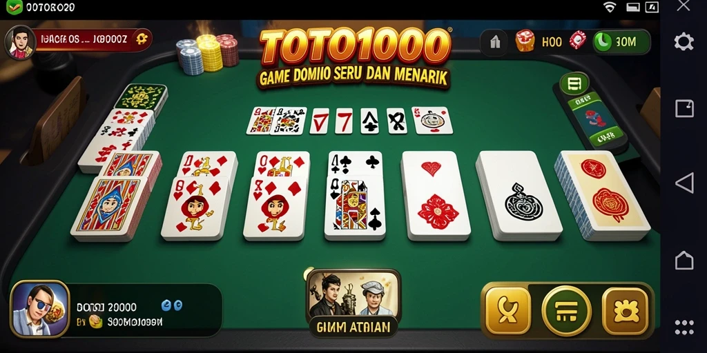 Screenshot gameplay TOTO1000 yang menunjukkan pemain bersaing di Domino.